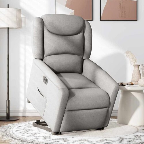 Maison Chic Električni naslanjač - Relax naslanjač s funkcijo vstajanja svetlo siv blago, (22061337) Cene