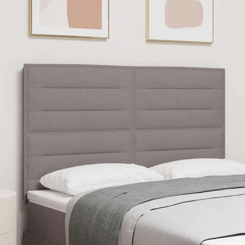  LED glava kreveta S LED lampica Sivo-smeđa 144 cm Poliester Cijene