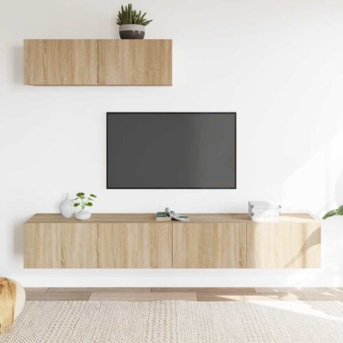  3-dijelni set TV ormarića boja hrasta sonome konstruirano drvo Cijene