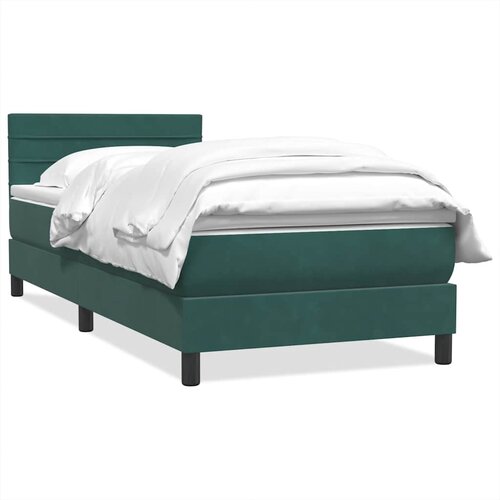 Maison Chic Box spring postelja - Vzmetna postelja z vzmetnico temno zelena 80x220 cm žamet SL18662, (21893671) Slike