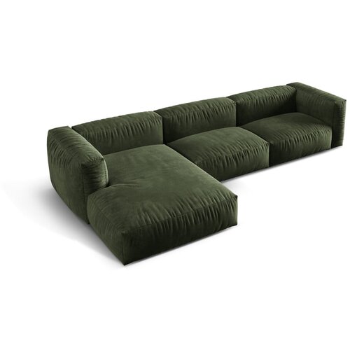 Micadoni Zelena kotna sedežna garnitura iz tkanine boucl&amp;eacute; (levi kot) Martina &amp;ndash; Home Slike