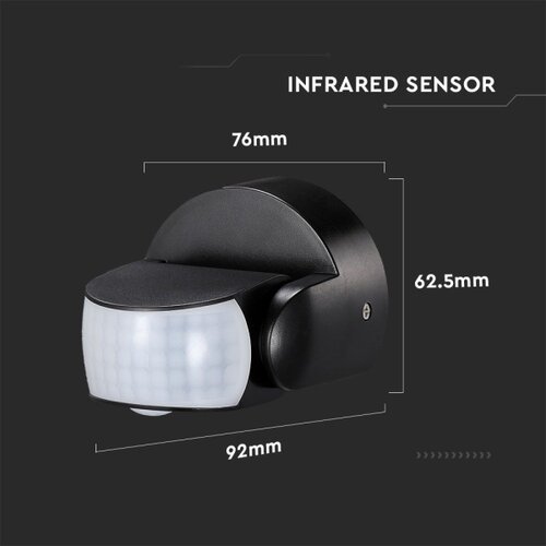  spolja&amp;scaron;nji infracrveni senzor pokreta 180/360&amp;deg; 600W/230V IP65, crni Slike