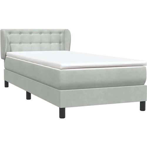  Box Spring krevet s madracem svijetlo sivi 80x220 cm samt Slike