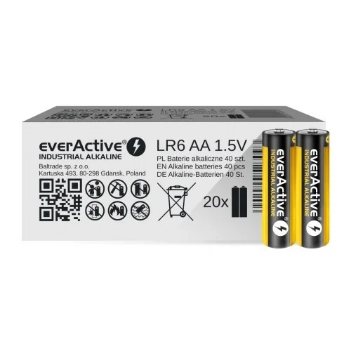 EverActive Alkaline batteries Industrial Alkaline LR6 AA - carton box 40 pcs