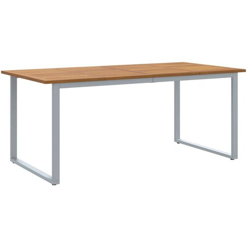  Vanjski blagovaonski stol Siva 180x90x75 cm Čelik i Drvo Acacia Slike