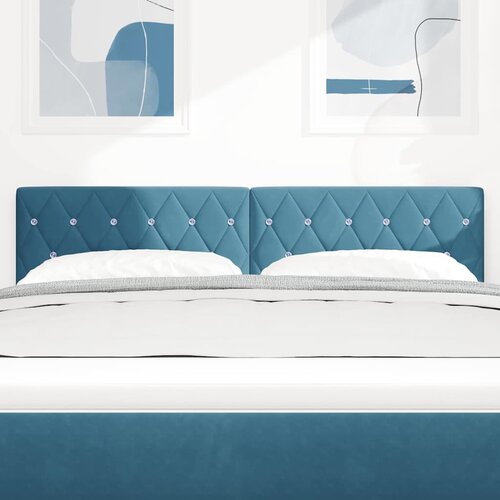  LED glava kreveta s LED trakama Tamno plava 144 cm Bar&amp;scaron;un Slike