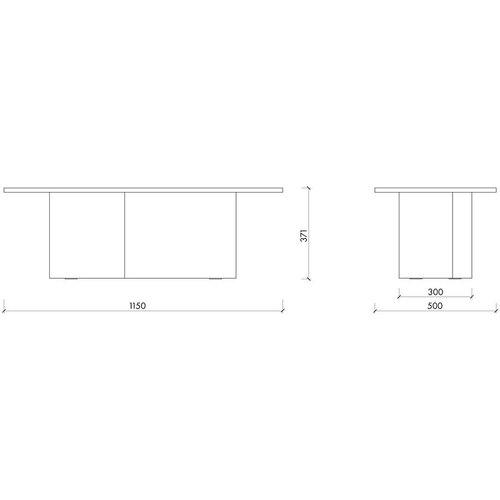 Noo.ma Crni stolić za kavu s pločom stola u dekoru hrasta 50x115 cm Looi &amp;ndash; Slike