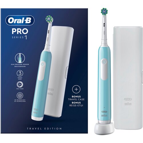Oral-b Pro 1 Cross Action elektricna v zobna &amp;scaron;cetka karibsko modri barvi Slike