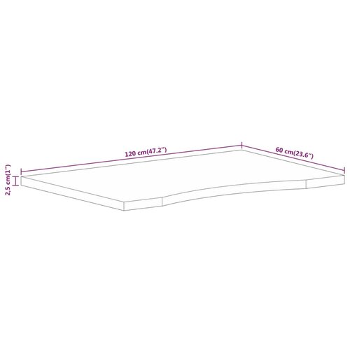  Ploča za radni stol zaobljena 120 x 60 x 2,5 cm od drva manga Slike