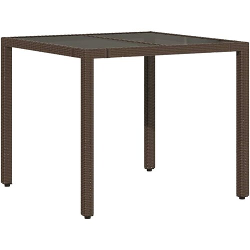  5-dijelni vrtni blagovaonski set s jastucima poliratan smeđi Smeđa 90 x 90 x 75 cm Slike