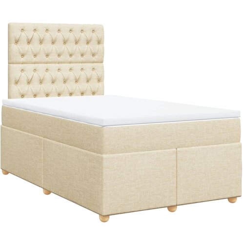 VidaXL Krevet box spring s madracem krem 120 x 190 cm od tkanine Slike