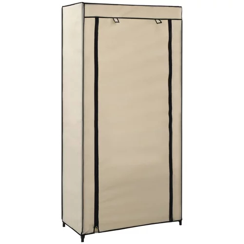  282429 Shoe Cabinet with Cover Cream 58x28x106 cm Fabric