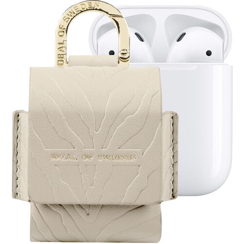 Oem IDEAL OF SWEDEN, Mini torbica za AirPods 1 / 2 Flo Zebra Textured s karabinom, Bež, (5000227558) Cene
