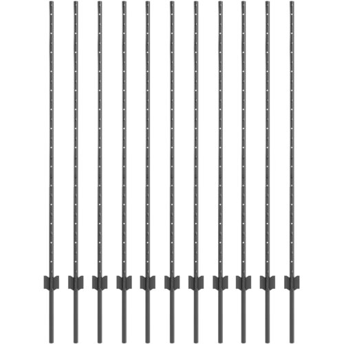 VidaXL Stubovi ograde 22 kom. U kanalu sivi 140 cm čelik Slike