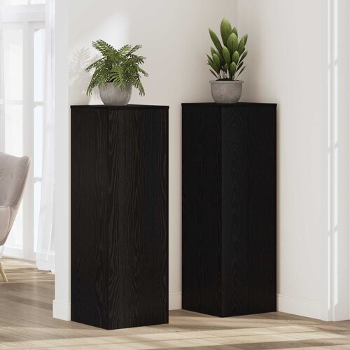  Stalak za biljke Crni hrast 33 x 33 x 100 cm Konstruirano drvo Slike
