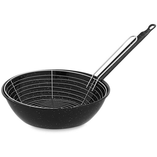  Tava za prženje s ko&amp;scaron;arom Vaello Crna Emajlirani Čelik (&amp;Oslash; 28 cm) Slike