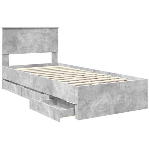  Okvir za krevet s ladicama Betonski sivi 90 x 200 cm - Beton siva 90 x 200 cm Slike
