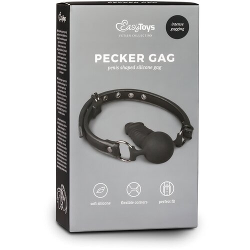 EasyToys - Fetish Collection Gag s silikonskim penisom, črn Cene