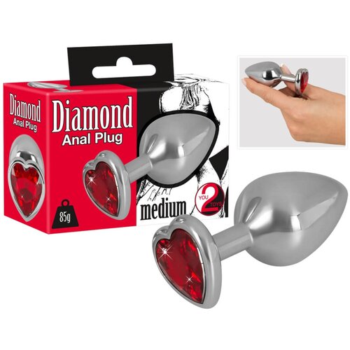 Igrače You2Toys - Diamond - 85g aluminijski analni dildo (srebrno-crveni) Cijene