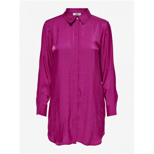 JDY Dark pink Ladies Satin Long Shirt Paris - Women Slike