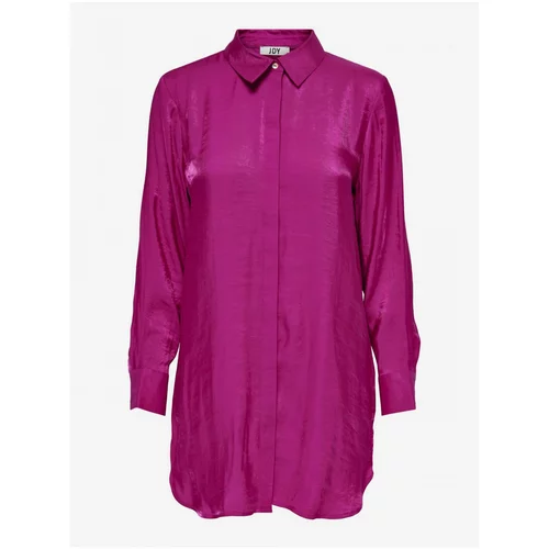 JDY Dark pink Ladies Satin Long Shirt Paris - Women