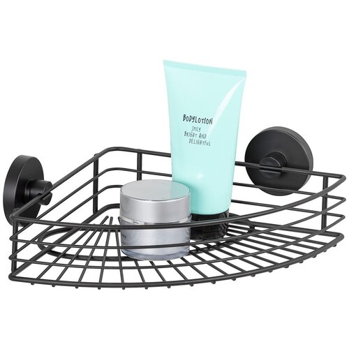 Wenko crna kutna polica za kupaonicu Vacuum-Loc&amp;reg; Bari Slike