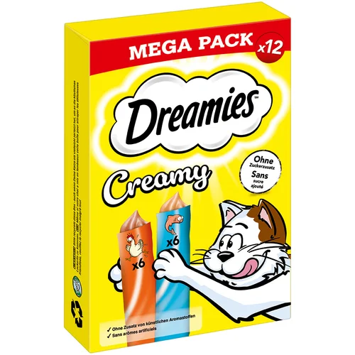 Dreamies Creamy Snacks s piletinom i lososom - 84 x 10 g