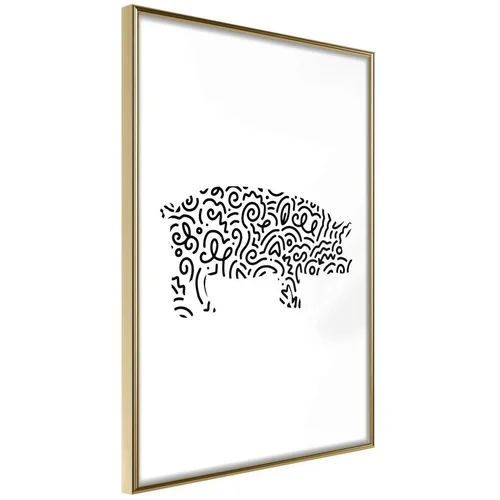  Poster - Curly Pig 30x45