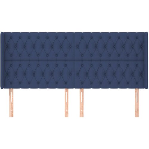  Uzglavlje s u&amp;scaron;ima plavo 203x16x118/128 cm od tkanine Slike