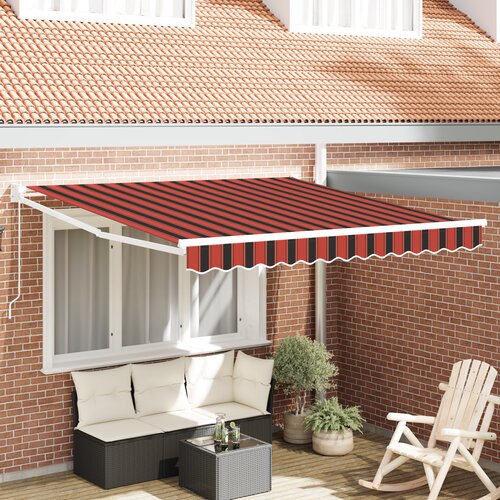 vidaXL ročna retraktibilna tenda oranžna in rjava 350x250 cm Cene