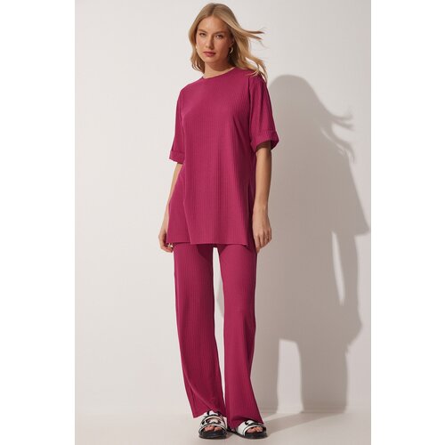  Women&amp;#039;s Plum Corduroy Flexible Knit Top and Bottom Set Slike