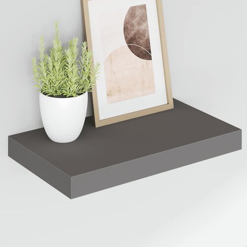  Plutajuća zidna polica visoki sjaj siva 40 x 23 x 3,8 cm MDF Slike