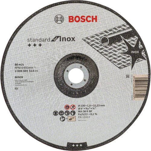 Bosch ploča rezna izvijena za inox standard 230x1,9mm Cene