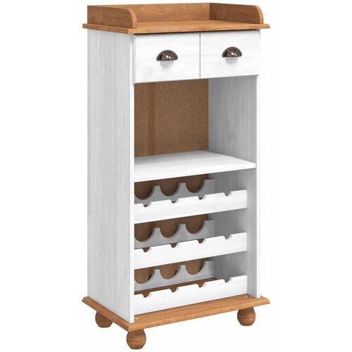  Ormar za vino ASKIM Bijela s medenim vrhom 57 x 37 x 114 cm Cijene