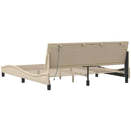  Okvir za krevet bez madraca krem 180 x 200 cm od tkanine - Krema 180 x 200 cm Slike