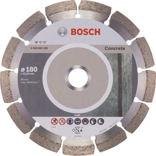 Bosch dijamantska rezna ploča za beton Standard for Concrete 180 x 22,23 x 2 x 10 mm pakovanje od 1 komada - 2608602199 Cene