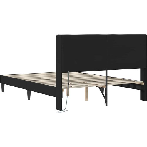  Krevetna konstrukcija Crna 140 x 190 cm Umjetna koža Slike