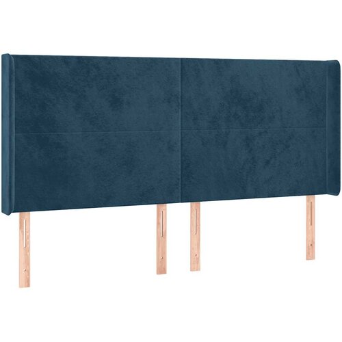  Uzglavlje s u&amp;scaron;ima tamnoplavo 103x16x118/128 cm bar&amp;scaron;unasto Slike