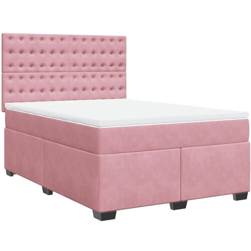 vidaXL Box spring postelja z vzmetnico roza 160x200 cm žamet, (21306412) Cene