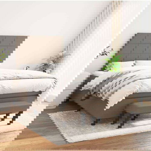 vidaXL Box spring postelja z vzmetnico taupe 120x190 cm blago, (21112349) Cene