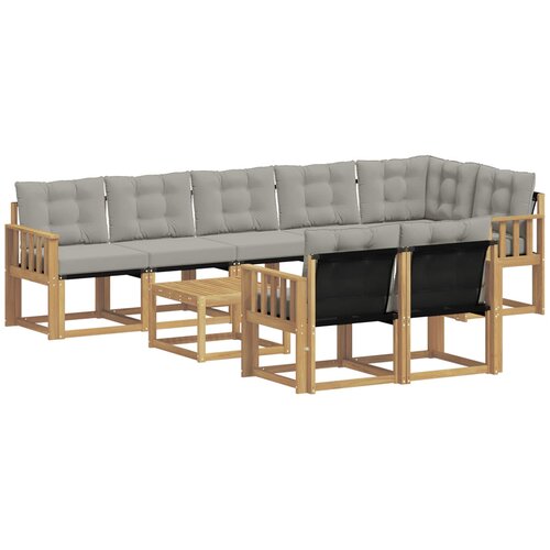 vidaXL Zunanja garnitura za sedenje 9 pcs Bela in svetlo siva, (5000282393) Cene
