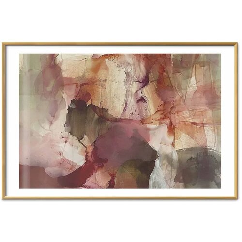  Plakat Spring Composition - glimmers and forms in watercolor technique 60x40 Zlatni okvir s margom Slike