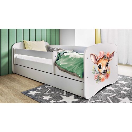  Drveni dječji krevet BAMBI s ladicom - 180x80 cm bijeli Slike