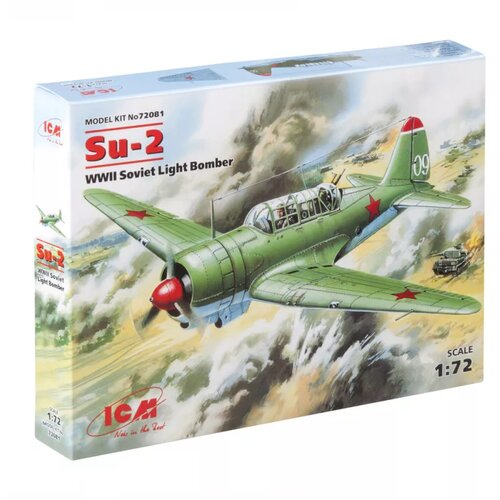 ICM model kit aircraft - Su-2 wwii soviet light bomber 1:72 Slike