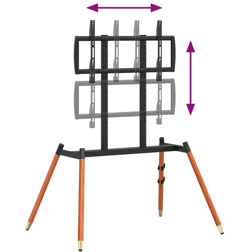  Stalak za TV na stalku za 37-86 Inch Screen Max VESA 400x600mm - Crna i tamna orahova boja u spreju s 4 noge (kompaktne vertikal Cijene