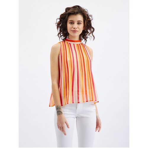 Orsay Pink-Orange Ladies Striped Blouse - Ladies Slike