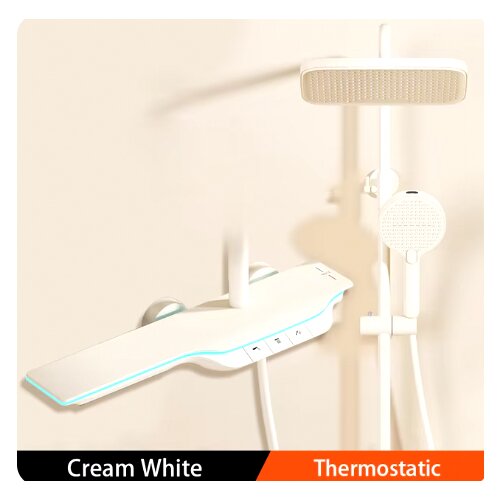  termostatski nadometni tuš set BSE1420 elite edition z led zaslonom | premium linija - krem bela Cene