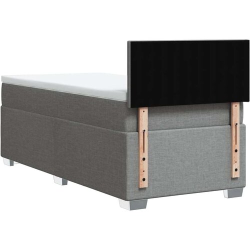 VidaXL Box spring postelja z vzmetnico svetlo siv 100x200 cm blago Slike