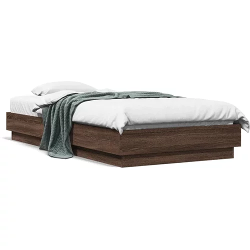  Okvir za krevet smeđi hrast 75x190 cm konstruirano drvo