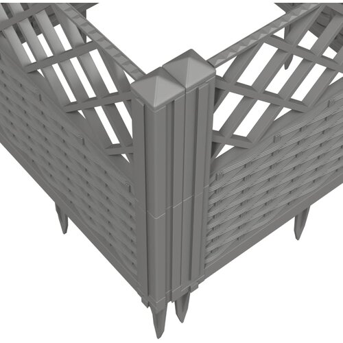  Vrtna sadilica s klinovima siva 43,5x43,5x43,5 cm PP Slike